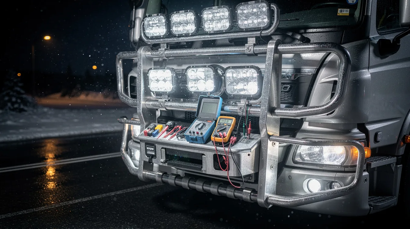 Felsökning av LED-extraljus på lastbil i svenska vinterförhållanden – diagnostik av kablar, kontakter och ljushus för tunga fordon