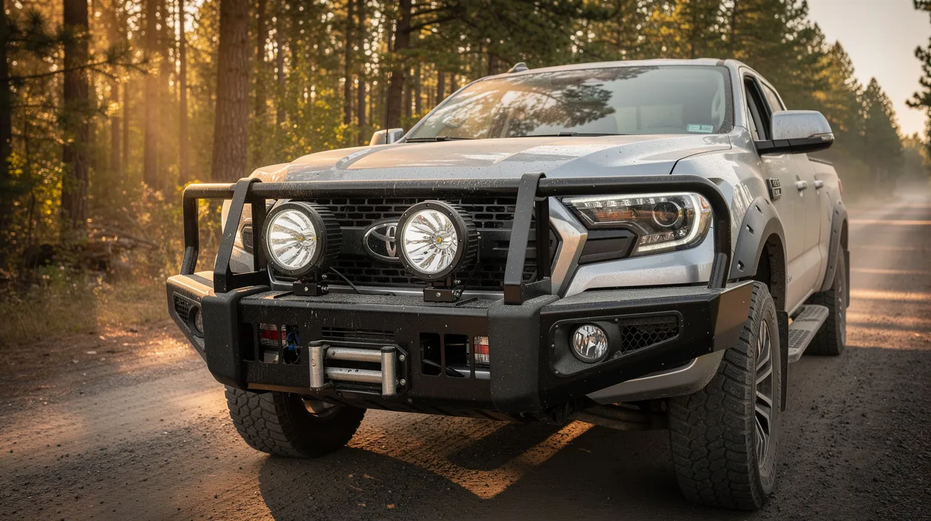 Fordonsspecifik montering av LED-extraljus på pickup med stålbåge och IP68-klassade ljus – guide för pickup, SUV, lastbil och entreprenadfordon