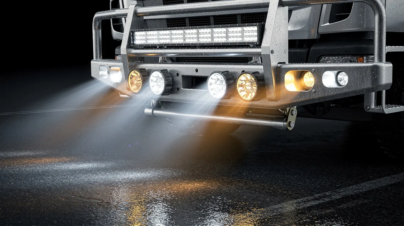 Zonstyrning av LED-ramp och arbetsljus på lastbil – energieffektiv belysningsstrategi med automatisk nedreglering för svenska driftsförhållanden
