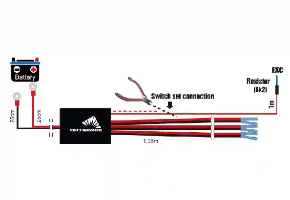 Kabelsats för tre lampor