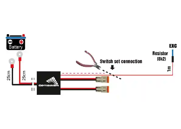 Kabelsats för två lampor