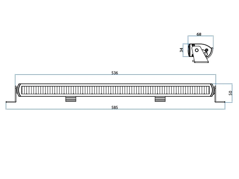 BFL Frameless Slim LED Extraljus - 10000lm, 11-32V, 20 LED, 536mm - Bild 6