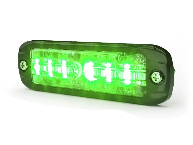 Ecco LED Varningsljus Grönt 12-24V Stroboskop Ultraslim - Ledextraljus.eu