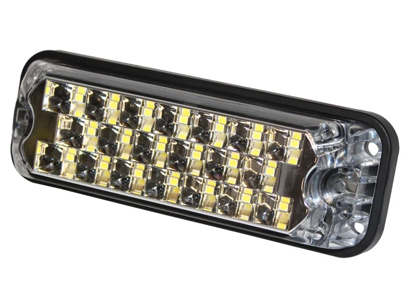 LED Horisontell Varningsljus Bärnstensgul 12-24V 20 LED med 12 Blinkmönster - Ledextraljus.eu