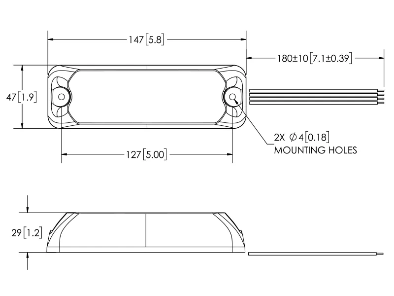 LED Horisontell Varningsljus Bärnstensgul 12-24V 20 LED med 12 Blinkmönster - Bild 2