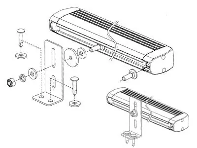 AXIXTECH Clamp Base HRZ6 Long L-typ Monteringsfäste för Varningsljus - Bild 2