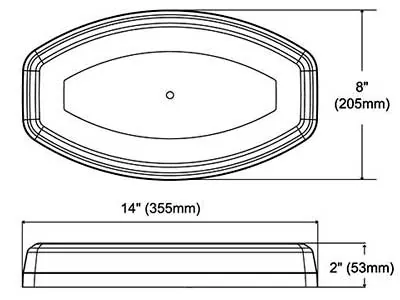 AXIXTECH LED Beacon Panel Varningsljus Bärnsten 24 EffectLED 12-24V 355mm - Bild 4