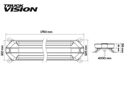 TruckVision LED Beacon Panel 1750mm - Bärgningsljus 176 LED 12-24V Amber - Bild 3