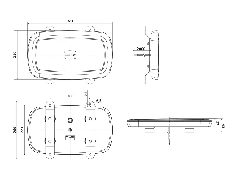 BULLBOY LED Varningspanel 381mm Gul 10-30V med 14 Blinkmönster - Bild 5