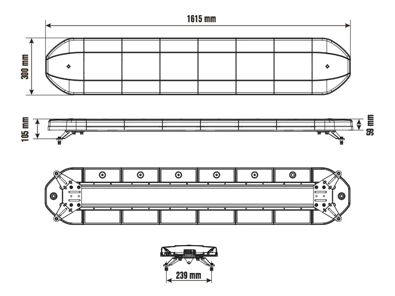 OPTIBEAM Dark Phantom 1600 LED Varningspanel 120 LEDs 10-30V ECE R65 - Bild 2