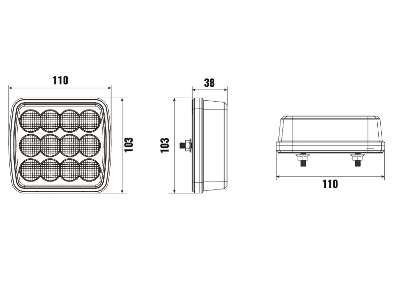 Optibeam Dark Phantom LED-bakljus 12-24V med integrerade blinkers - Bild 6