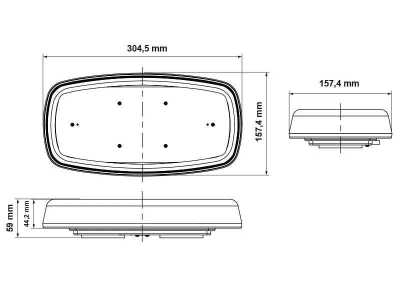 TRUCKVISION LED Varningsljus Uppladdningsbart 305mm med Magnetfäste och Fjärrkontroll - Bild 4
