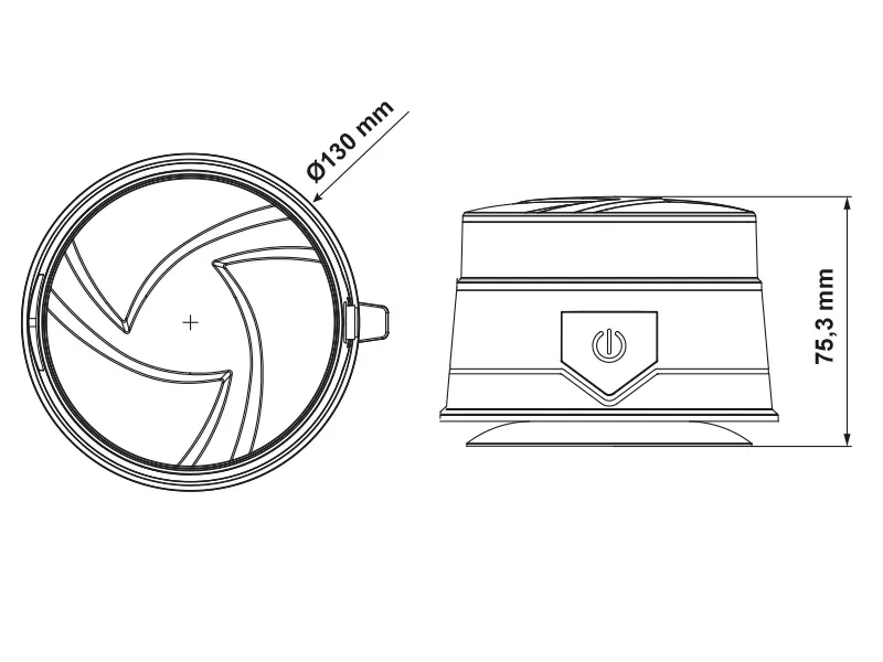 TRUCKVISION LED Varningsljus med Laddningsbart Batteri och Magnetfäste - R65 Godkänd - Bild 4