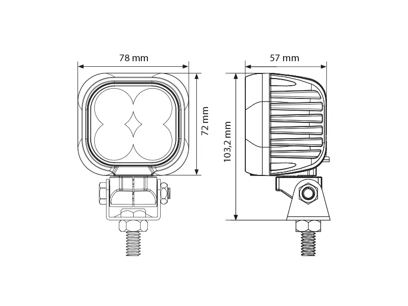 BULLBOY AGRILINE LED-arbetsbelysning 3200lm 9-32V med 360° roterbart fäste - Bild 7