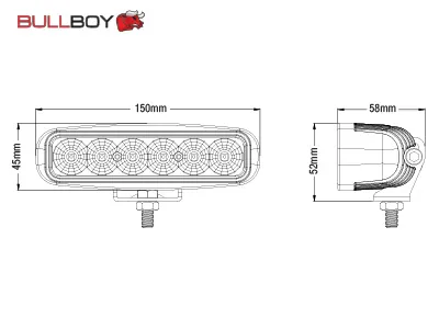 BULLBOY LED Arbetsbelysning 1440lm 9-32V 18W Bred Ljusbild 60° R23-godkänd - Bild 4