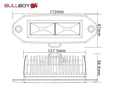 BULLBOY LED Arbetsbelysning Infälld 4x10W 2000lm 9-30V Flush Mount - Bild 5