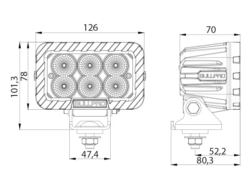 OCEAN VISION LED Arbetsbelysning 54W 3800lm Spot 12-48V med Osram LED - Bild 2