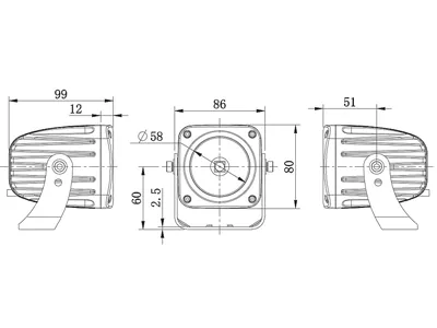 SAE LED Arbetsbelysning 25W Cree Spot 1733lm 9-30V med Apollo Reflektor - Bild 2