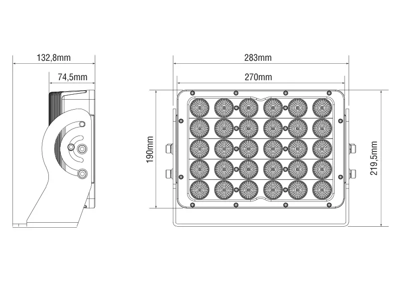 BULLBOY PROLINE LED Arbetsbelysning 30x5W Osram 15000lm 9-36V Flood Beam - Bild 3