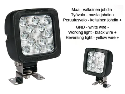 LED Arbetsbelysning/Backljus 12V-35V 2400lm 12 LED med Godkänd Backljusfunktion - Ledextraljus.eu