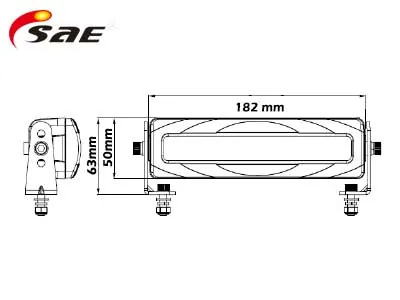 SAE LED Varningsljus Röd 554lm 8x3W Osram 9-110V Truckar - Bild 3