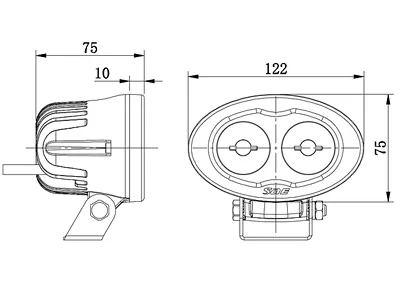 SAE LED Varningsljus 2x3W Cree Röd Spot 9-110V för Truckar och Fordon - Bild 2