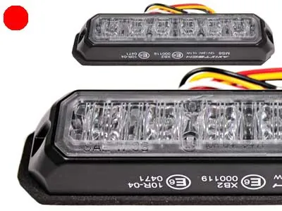 AXIXTECH LED Horisontellt Varningsljus 6x1W Röd 11-30V R65 - Ledextraljus.eu