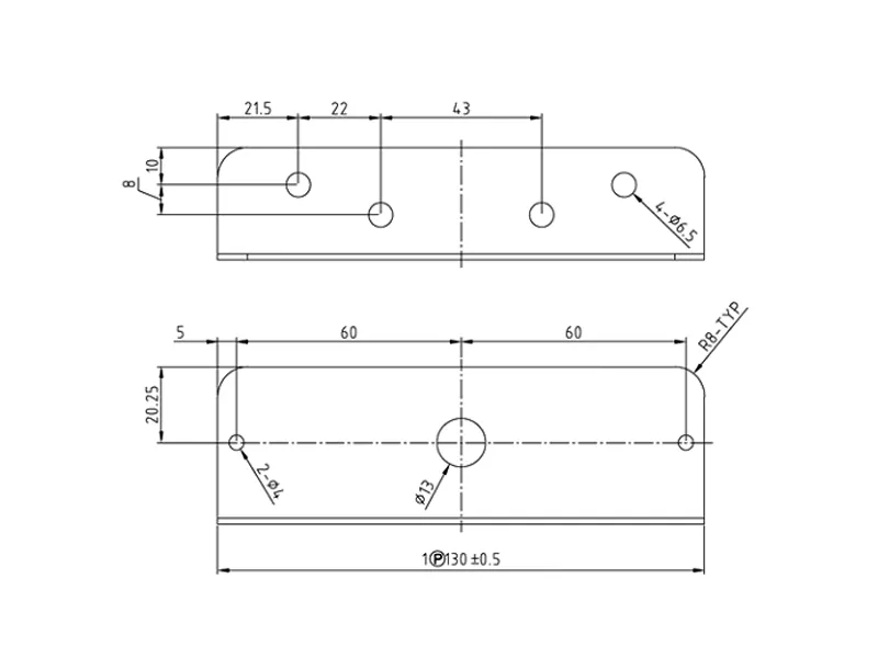 Monteringsfäste L-profil för LED Stroboskop - Kompatibel med 1603-300557 & 1603-300559 - Bild 2
