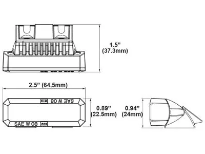 AXIXTECH LED Varningsljus Blå 12-24V 3x1W Horisontell Varningsblixt - Bild 2