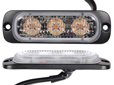 AXIXTECH LED Grille Lamp Super Thin - Röd Stroboskoplampa 12-24V 3 LED - Bild 2