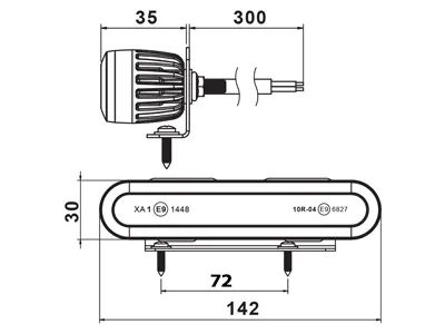 LED Horisontell Varningslampa 12-24V Bärnstensgul med 10 Blinkmönster ECE R65 - Bild 3