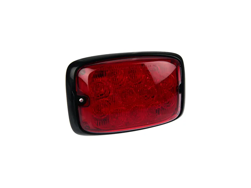 Axixtech R6 LED-varningsljus rött för ytmontering 12-24V