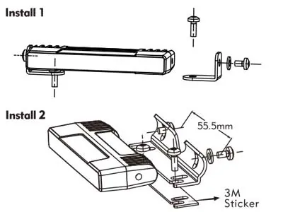 LED Horisontell Varningslampa 10W 10-33V Bärnstensgul Strobelampa 90mm - Bild 4