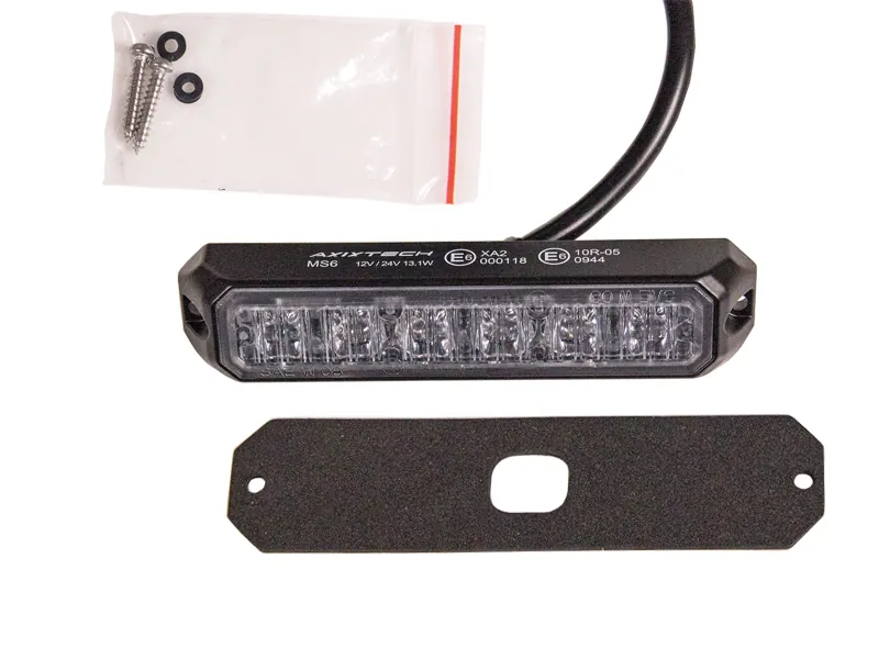 AXIXTECH LED Horizontal Signal Light Varningsljus Amber 6x1W 11-30V - Bild 2