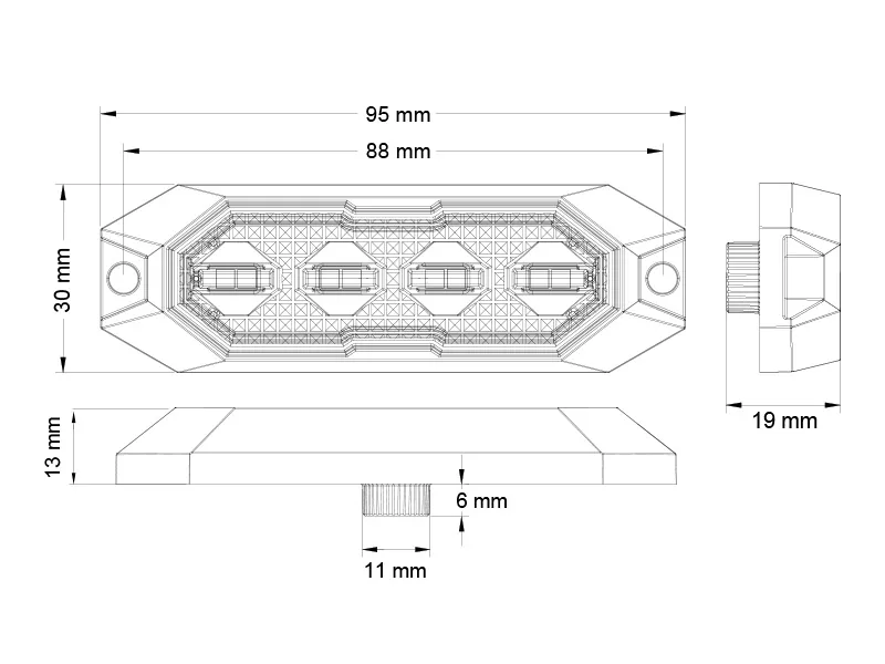 Truck Vision LED Varningsljus 12-24V med 15 Blinkmönster - Bild 6