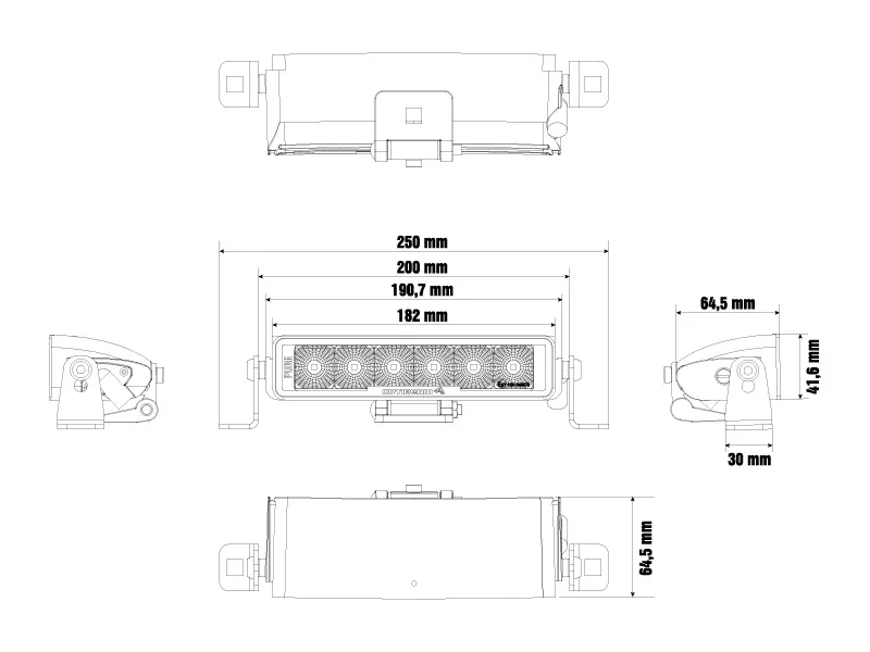 Optibeam Pure 185 Work LED-arbetsljusramp 5000lm 200 mm - Bild 3