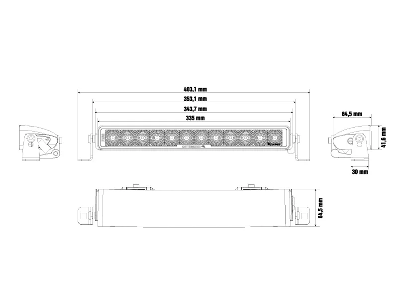 Optibeam Pure 335 Work LED-arbetsljusramp 10849lm 353 mm - Bild 4