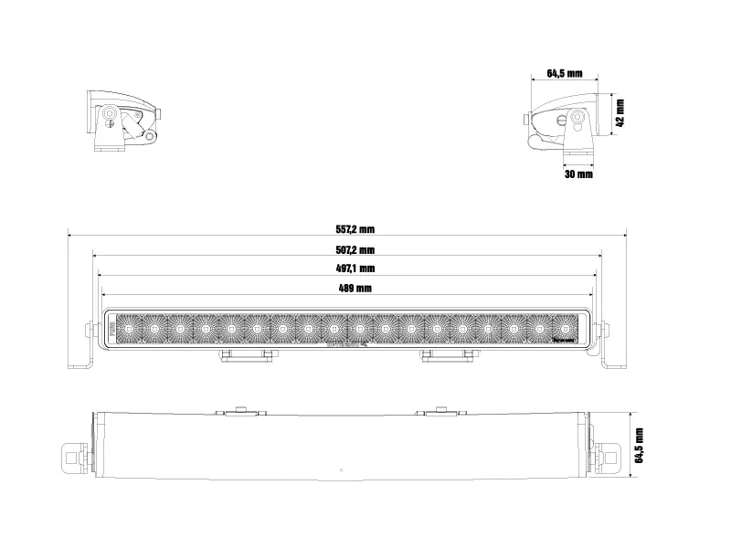 Optibeam Pure 506 Work LED-arbetsljusramp 16340lm 507 mm - Bild 3