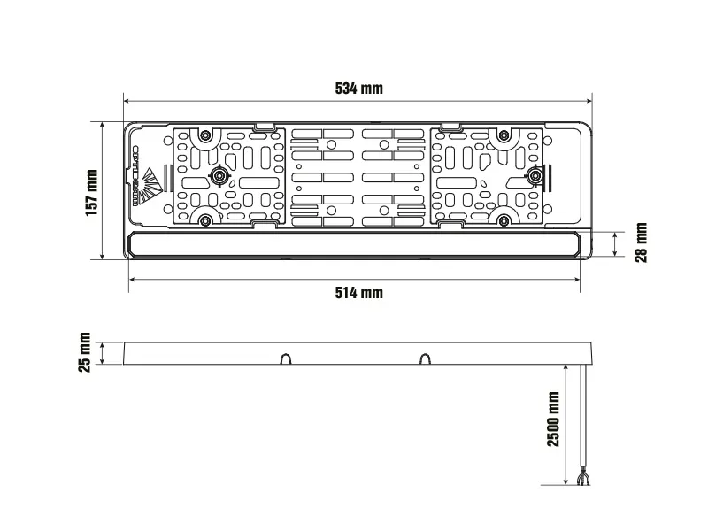Optibeam E-Bar Reverse LED Arbetsbelysning med Registreringsskylthållare 4800/1200lm 12-24V - Bild 5
