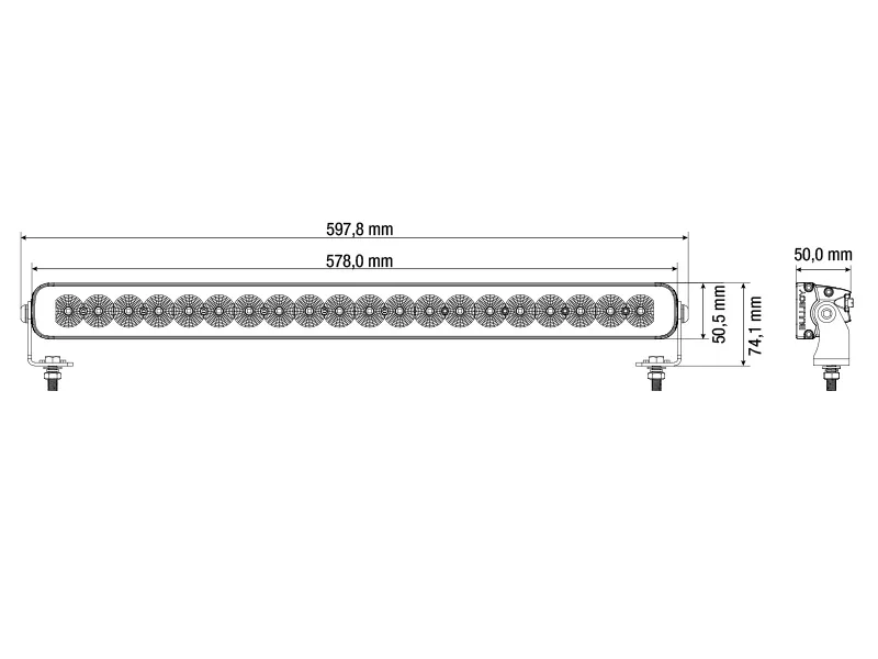 BULLBOY PROLINE REACTOR SINGLE 578 LED Arbetsljus 17000lm 10-30V 578mm - Bild 2