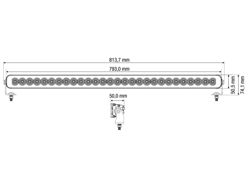 BULLBOY PROLINE REACTOR SINGLE 793 LED Arbetsljus Panel 22000lm 10-30V 793mm - Bild 2