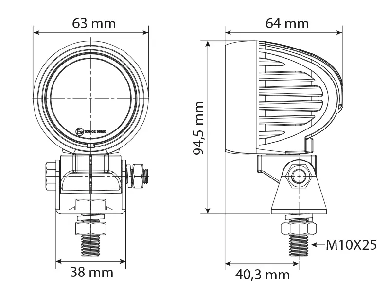 Bullboy Agriline 20W LED Arbetsbelysning 2500lm 9-32V med Justerbart Fäste - Bild 5