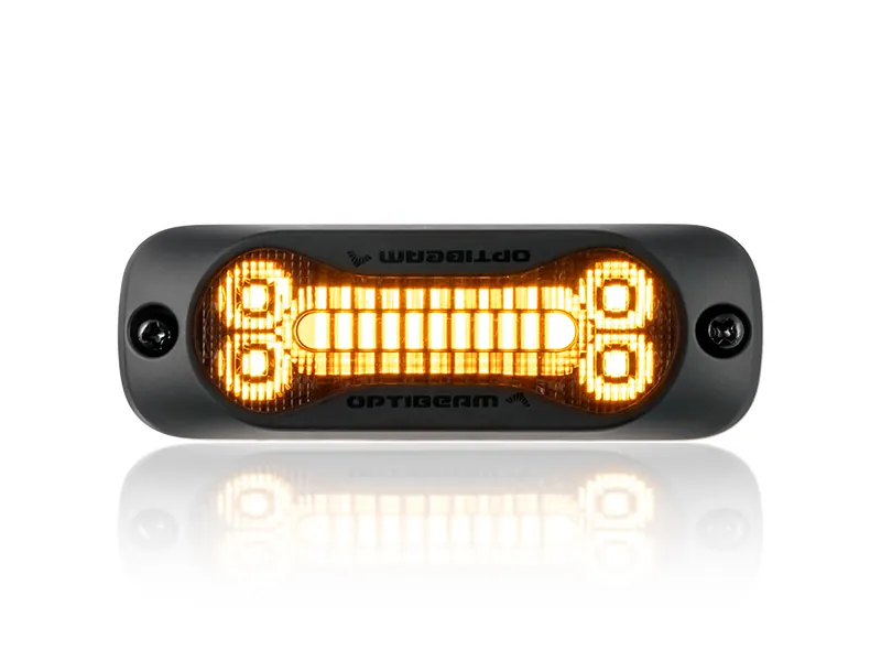 Optibeam Dark Phantom SX3 LED-blixtljus gult, mörk lins, R65 klass 2 - Ledextraljus.eu