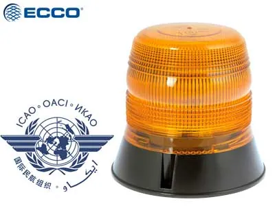 ECCO LED Varningsljus Blixtfyr Amber 10-30V ø143mm Flygplatsstandard - Ledextraljus.eu