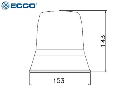 ECCO LED Varningsljus Blixtfyr Amber 10-30V ø143mm Flygplatsstandard - Bild 2