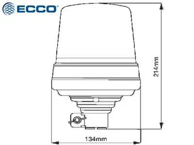 ECCO LED Flashing Beacon Varningsljus 10-30V Bärnstensgul med DIN-fäste - Bild 2