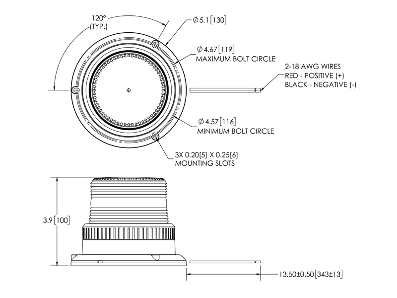 ECCO LED Varningsljus 12-80V med Pulse8 Blixmönster - Skruvmonterad Varningsfyr - Bild 2