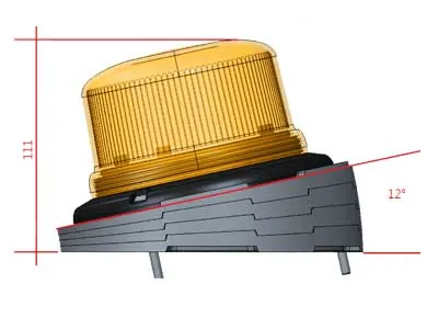 Monteringskil för Varningsljus - Justerbar Vinkel 4° - Svart NBR - Bild 3