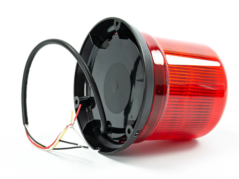 Axixtech LED Flash Beacon Varningsljus 12-24V Röd med 3-bultsmontering - Bild 2