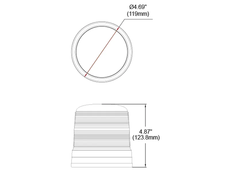 Axixtech LED Beacon Varningsljus 12/24V Dual Colour med Magnetfäste - Bild 2
